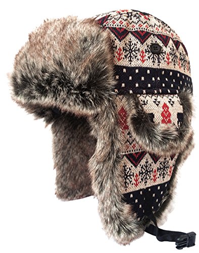 Louechy Unisex Kamosa Knit Trapper Hat Ski Outdoor Warm Winter Caps