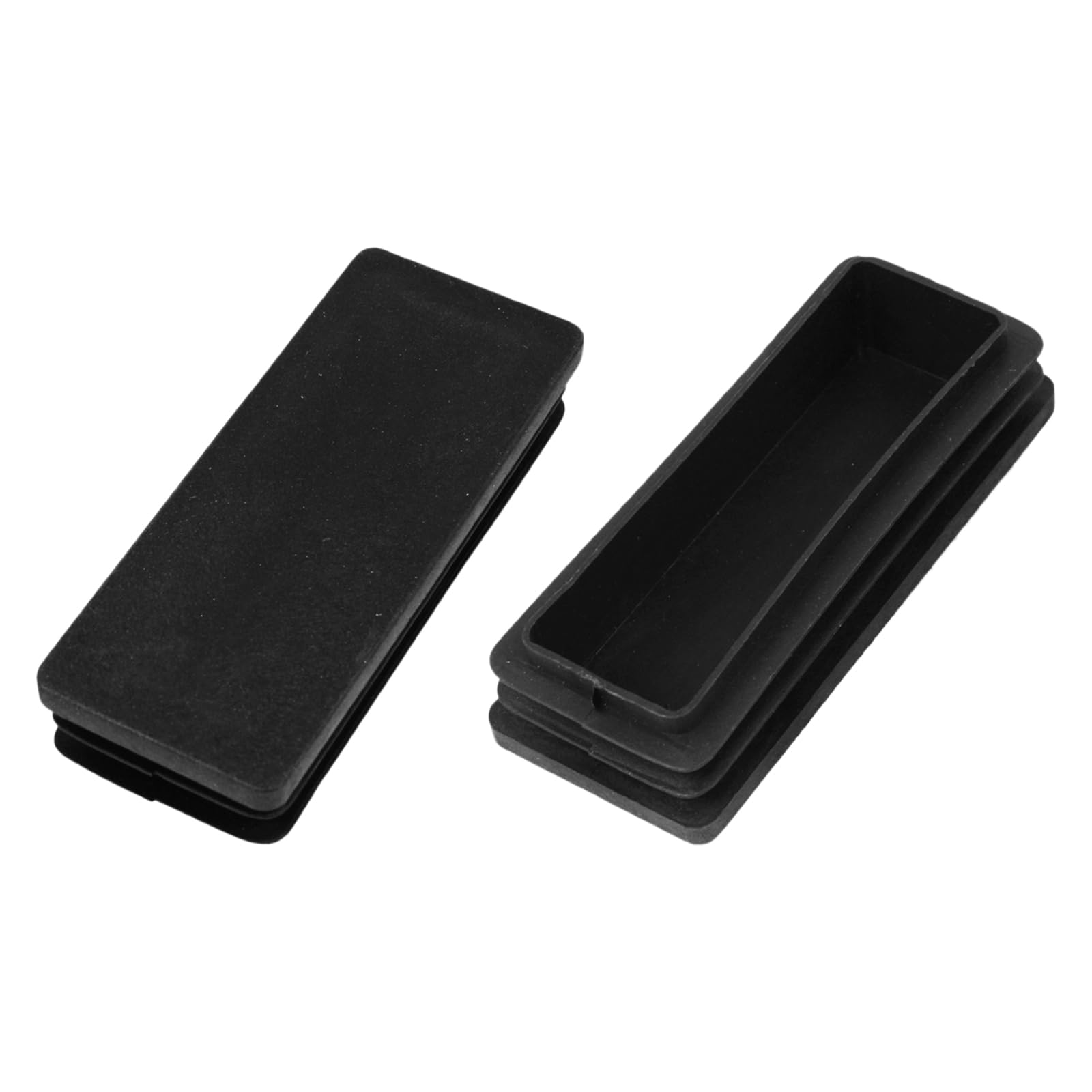 METALLIXITY Rectangle End Caps (100 x 40mm) 2Pcs, Plastic Rectangle Tube Inserts Threaded End Blanking Caps Protector - for Furniture Table Chair Legs, Black