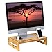 SONGMICS Bamboo Monitor Stand Desktop Riser Desk Organizer with Storage Slots for Computer Laptop TV Natural ULLD211N