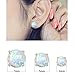 VOLUKA Opal Stud Earrings 18K White Gold Plated for Womens Sensitive Ears 3 Pairs 3/5/7mm