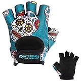 Contraband Pink Label 5237 Womens Design Series Sugar Skull Lifting Gloves (PAIR)
