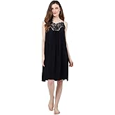 Miss Lavish London Women's Nightdress - Soft Viscose Nightgown Sleepwear for Women - Neckline Midi Dresses Gift for Teen