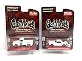 Greenlight 51119 1956 Ford F-100 Pickup Truck and 1965 Ford Mustang Fastback White Set of 2 Cars Gas Monkey Garage (2012-Current TV Series) 1/64 Diecast Model Cars