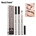 Inverlee 3Pcs Waterproof Eye Brow Eyeliner Eyebrow Pen Pencil with Brush Makeup Cosmetic (Browm)