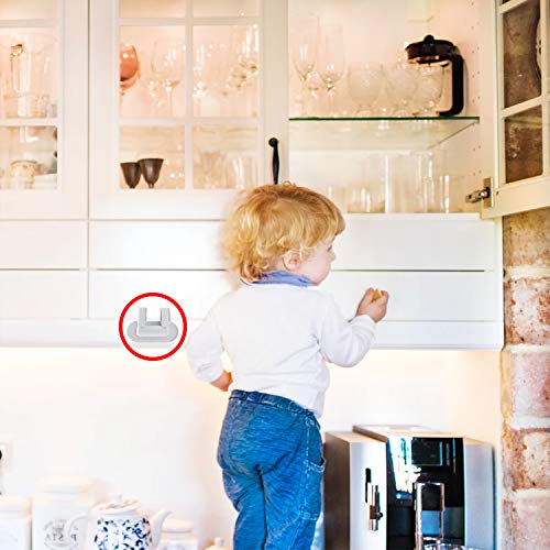 Door Lever Locks for Baby Proofing [2 Pack], Child Proof Lever Door Handle Locks, Adhesive Child Safety Locks for Drawers, Cabinet, Faucets - Thumbnail 4