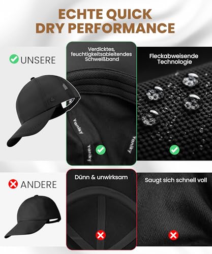 YANIKY Baseball Cap Men Women Summer Baseball Cap with UV Protection Breathable Sports Cap Outdoor Sun Hat Adjustable Quick-Drying Running Hat