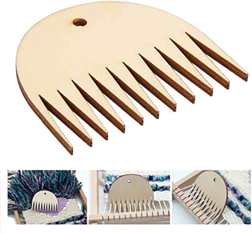 HEEPDD Weaving Comb, 11 Teeth Wooden Tapestry Loom Tool for Tassel Weaving Handweaving Braided Accessories for Loom Lovers Crafters Crafters DIY Enthusiasts