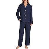 Latuza Women's Petite Cotton Flannel Pajamas Set Button Down Long Sleeve Pjs