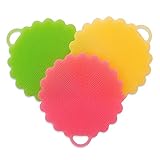 DUERGER Silicone Sponges, Multipurpose Food-Grade Antibacterial Silicone Dishwashing Scrubber & Sink Rack Set, Mildew-Free Soft Dish Brush for Kitchen Wash Pot Pan Dish Bowl/ Fruit and Vegetable