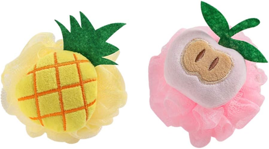 Omenluck 2Pcs Mesh Bath Ball Scrubber Loofah Shower Sponge Back Mud Exfoliating