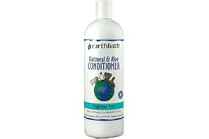 earthbath, Oatmeal & Aloe Conditioner - Dog Conditioner for Allergies & Itching, Dry Skin, Helps Relieve Itching, Made in USA, Cruelty Free Pet Conditioners, Fragrance Free Dog Wash - 16 Oz (1 Pack)