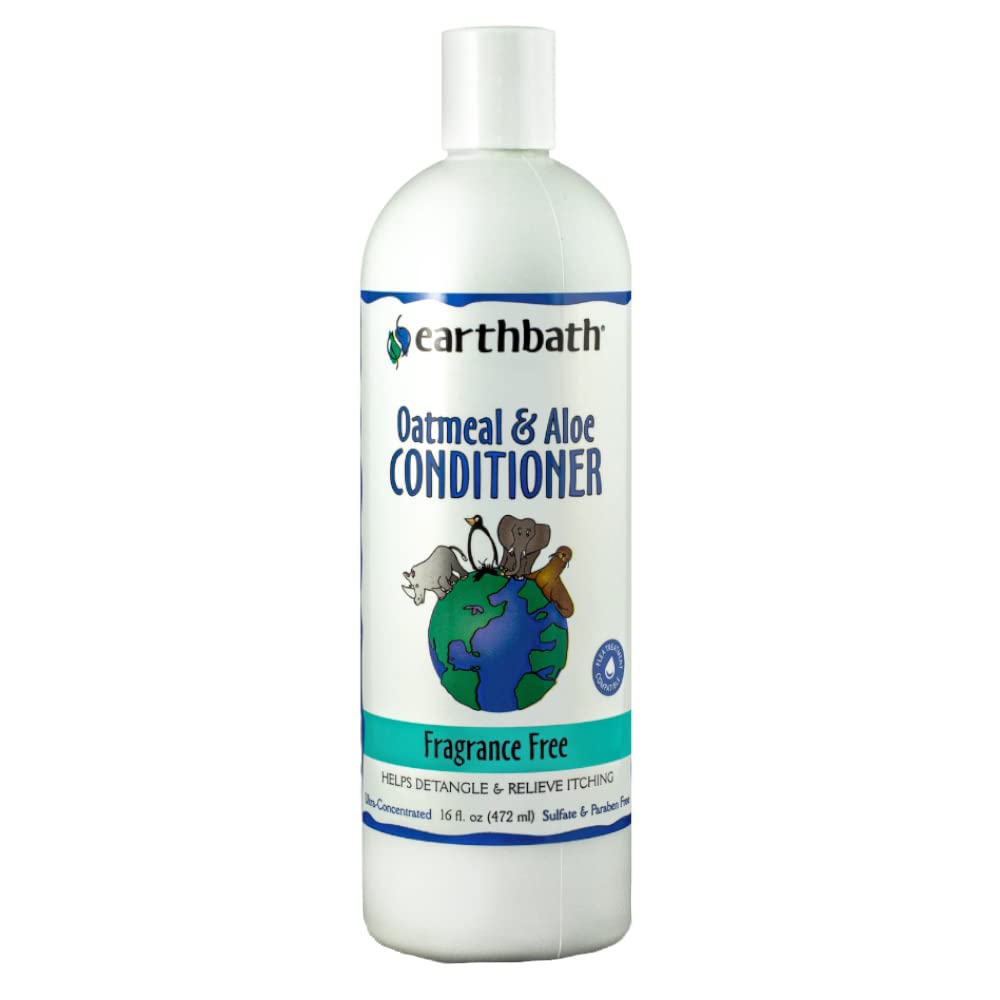 Earthbath Fragrance Free Dog Conditioner, 472 ml, Oatmeal and Aloe