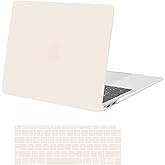 MOSISO Compatible with MacBook Air 13 inch Case 2022 2021 2020 2019 2018 Release A2337 M1 A2179 A1932 Touch ID, Plastic Hard Shell Cover&Keyboard Cover for MacBook Air 13.3 inch Case, Beige