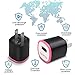 USB Wall Charger, AEDILYS 3-pack Universal Portable Home Travel Wall Charger Adapter for iPhone, iPad, Samsung, LG, Nexus, HTC and More (Black,3 Pack)