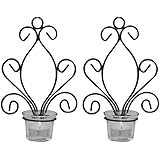 2 Set of Iron Wall Sconce, Tea Light Candle Sconces Elegant Swirling Iron Hanging Wall Candleholders Votives Sconce for Home Wall Decorations, Spa, Aromatherapy, wedding, LED Votive Candle Gardens
