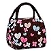 Cute Colorful Nylon Zipper Portable Cosmetic Lunch Picnic Handbag Bag , Coffee Heart