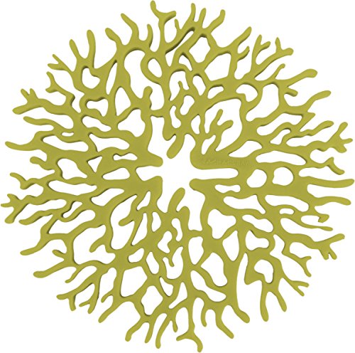 Rachael Ray Silicone Heat Resistant Multi-Use Coral Design Trivet, Celery Green