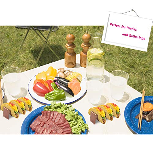 Buruis 4 Pack Mini Taco Holder Stand, Stylish 304 Stainless Steel Taco Rack, 6.3 X 1.8 Inch Tray-Hold up to 16 Soft or Hard Shell Taco for Home and Restaurants, Oven Grill Dishwasher Safe - Thumbnail 6