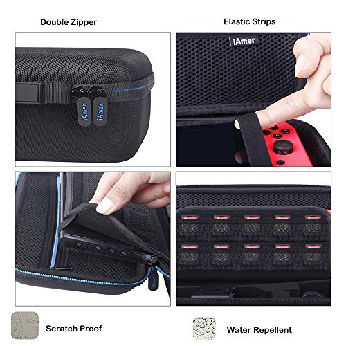image for iAmer Case for Nintendo Switch, [Upgrade] Protective Travel Case for N