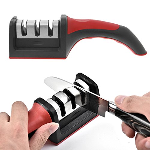 Kofun Knife Sharpener, Knife Sharpener 3-Stage Sharpening System Hand-Held Multifunction Kitchen Tools - Thumbnail 6