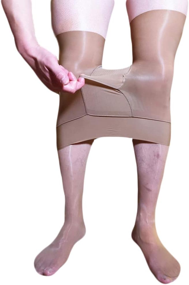 8D Plus Size Men Shaping Socks Oily Socks Shiny Silky Stockings Pantyhose Tights