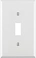 Leviton 80701-W 1-Gang Toggle Device Switch Wallplate, Standard Size, Thermoplastic Nylon, Device Mount, White