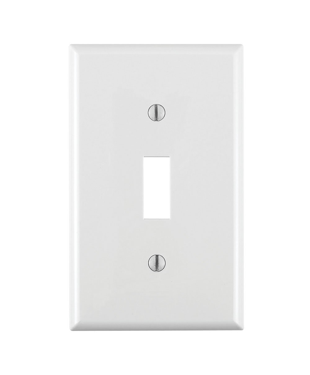 Leviton 80701W 1Gang Toggle Device Switch Wallplate, Standard Size