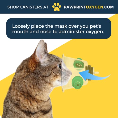 Pawprint Medical Oxygen Therapy Mask (Small) for Dogs and Cats with 6
