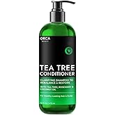 Orca Beauty Tea Tree Conditioner, 16oz - Hydrating and Invigorating Natural Conditioner for Men & Women with Oily Hair and Dry Scalp, Enriched with Vitamin E, Coconut Oil, Silk Proteins, and Rosemary
