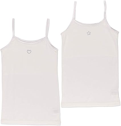 Amazon Co Jp 西松屋 2枚組happy学園胸二重キャミソール ラインストーン 130cm 140cm 150cm 150cm ベビー マタニティ