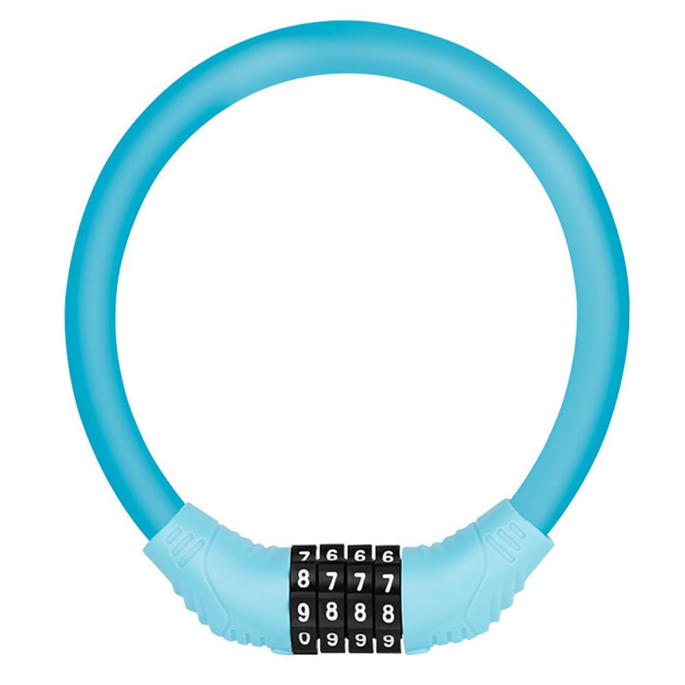 High Security 4-Digit Combination Bike Lock - Resettable Password, Portable Outdoor Anti-Theft Lock for Bicycle and Moto (Blue)