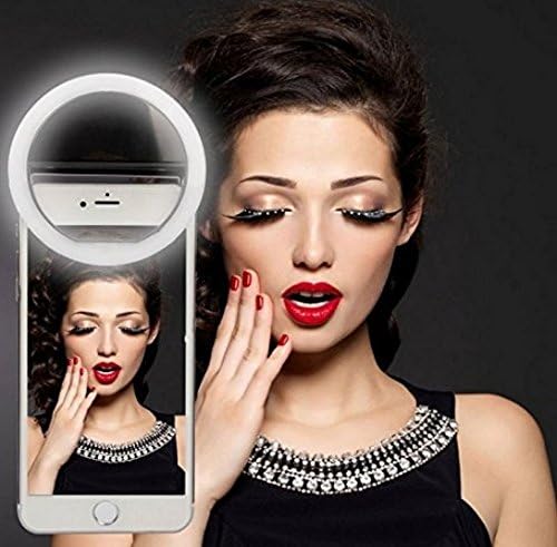 FLII Selfie Ring Light (Rechargeable) - All Phones and Sizes. | Make Up - Small and Compact | Phone 7/6 plus/6s/6/5s/5/4s/4/