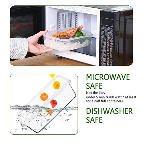 [15-Pack] Food Storage Containers with Lids - Plastic Food Containers with lids - Plastic Containers with lids - Airtight Leak Proof Easy Snap Lock and BPA Free Plastic Container Set for Kitchen Use - Thumbnail 4