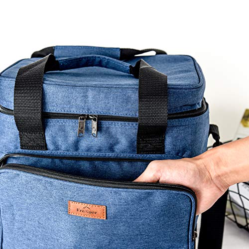 Freshore Insulated Wine Carrier 6 Bottle Bag Tote Removable Padded Divider - Portable Travel Padded Cooler Carrying Canvas Case Adjustable Shoulder Strap - (Passion Red)