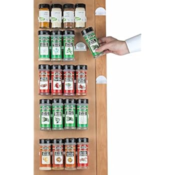 Spice Rack 36 spice gripper- Spice Racks Strips Cabinet Cabinet Door - Use Spice Clips for Spice Organizer - stick or screw Spice Storage Spice Clips