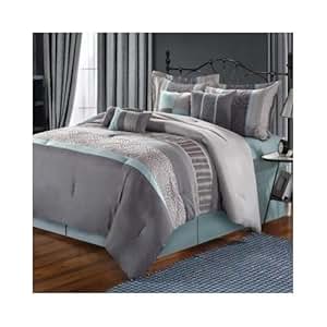 Amazon.com: Modern Comforter Black Grey Blue Yellow