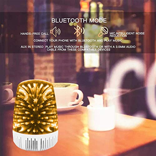 Night Light Bluetooth Speaker 3D Star Colorful Portable Wireless LED Bluetooth Speaker for Family Gatherings and Outdoor Travel Bedroom Living Room Office Boy Girl Christmas Gift