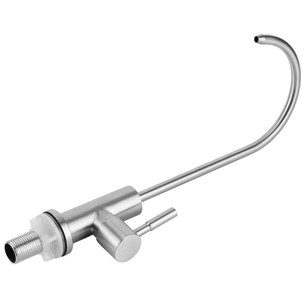 G1/2in Kitchen Water Faucet, 304 Stainless Steel Flexible Neck Kitchen Drinking Water Tap Faucet for RO Water Filtration System, Drinking, Kitchen Sink Cooking