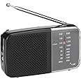 Generic AM FM Radio Portable Battery Powered Transistor Radio with Speaker and Telescopic Antenna for Indoor Outdoor Use