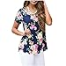 UNIFACO Women Floral Printed Short Sleeve T Shirt Casual Loose Blouse Tops
