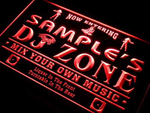 qh-tm Name Personalized Custom DJ Zone Music Turntable Disco Bar Beer Neon Sign - Thumbnail 3