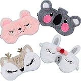 4 Pack Unicorn Sleeping Mask for Girls Soft Plush