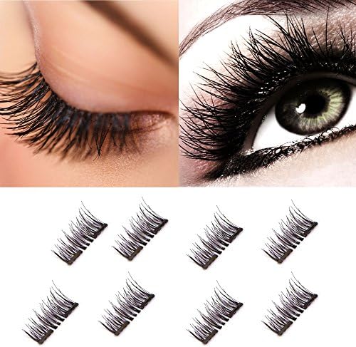 Dual Magnetic Fake Eyelashes Instantly Reusable No Glue No Mess - 8 Pcs
