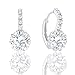 18k Gold Plated Solitaire Cubic Zirconia Leverback Earrings (5.00 carats)
