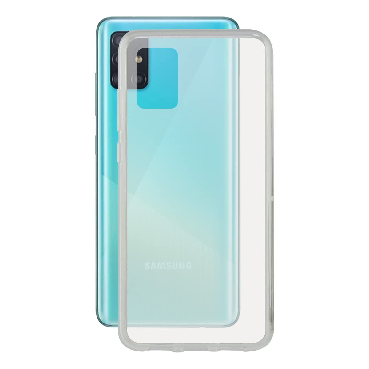 KSIX S1904065 Mobile Phone Case with TPU Edge for Samsung Galaxy A51 Flex, Transparent