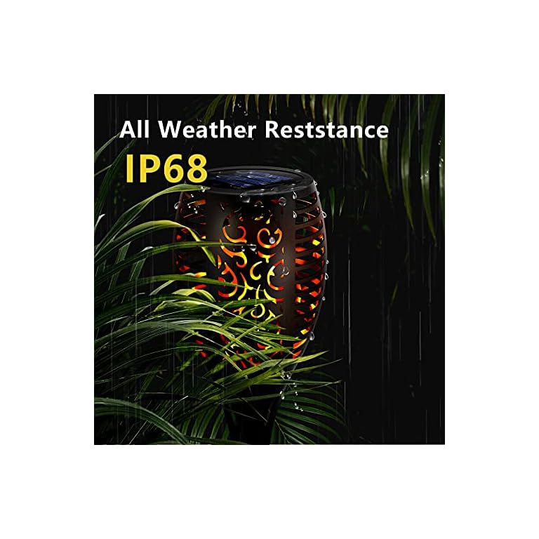 4 Stück Solarleuchten Garten Außen, Swonuk Solar Flammenlicht mit