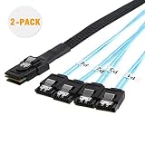 CableCreation Mini SAS 36Pin (SFF-8087) Male to 4 SATA 7Pin Female Cable, Mini SAS Host/Controller to 4 SATA Target/Backplane, 0.5M