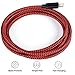 Cordify 3Pack 10FT Nylon Braided 8Pin Lightning to USB Charging Cable Cord with Aluminum Connector Compatible with iPhone 7/7+/6/6s/6 plus/6s+, 5c/5s/5/SE, iPad /iPod & More (Red)