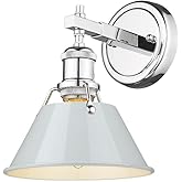 Orwell 1-Light Bath Vanity in Chrome with Dusky Blue