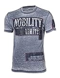 Nobility by Xzavier Men's Acid Wash Vintage Patch Military t shirt